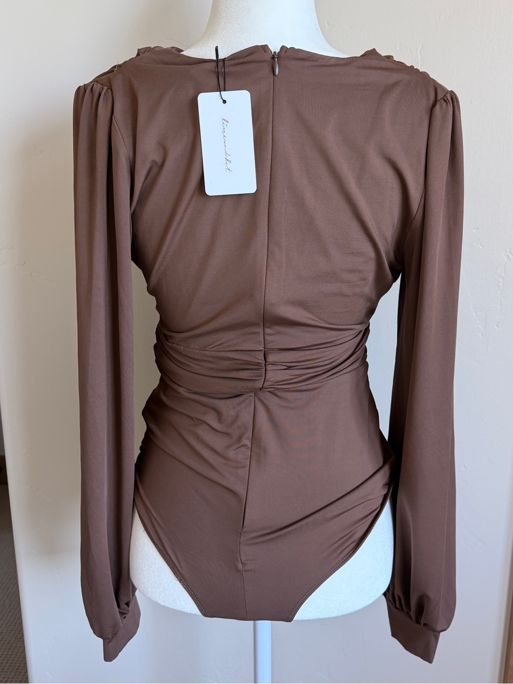 🆕 NWT Line & Dot Good Vibes Bodysuit Chocolate | Size M - Picture 3 of 4